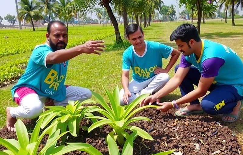 Margao Marvels - Community Service Margao Marvels community service event showing players participating in a tree-planting initiative in Chennai